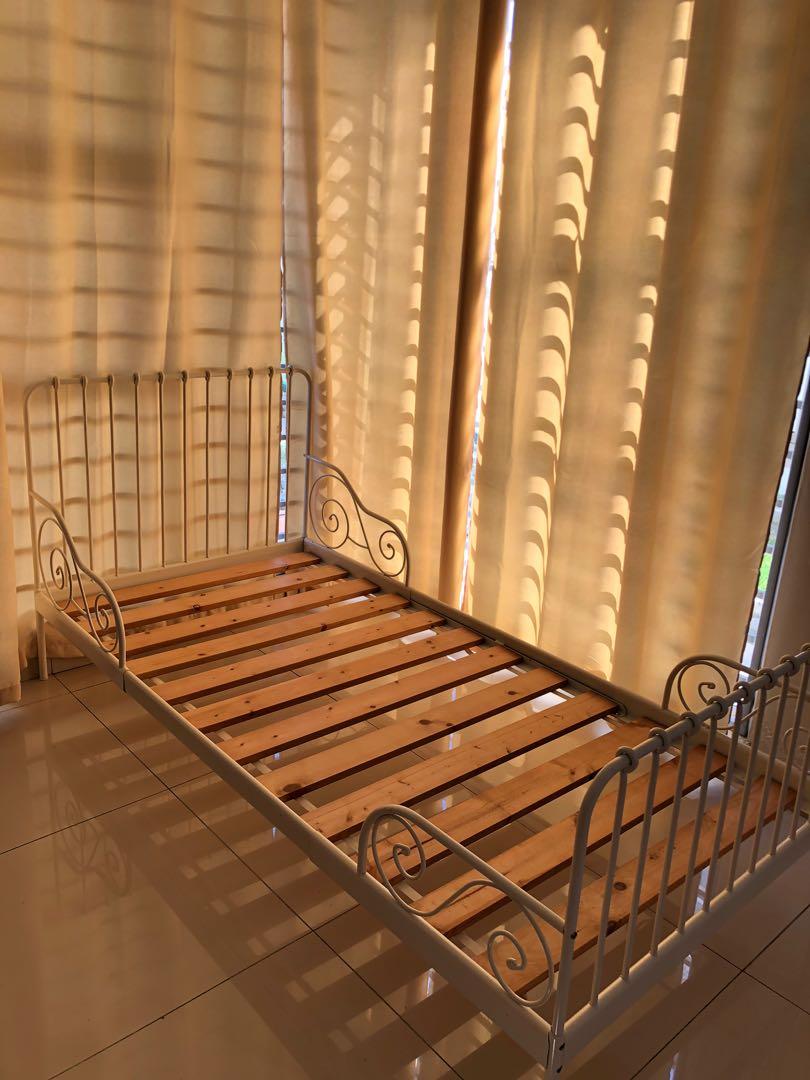 Ikea Bedframe Extendable Minnen, Furniture & Home Living, Furniture
