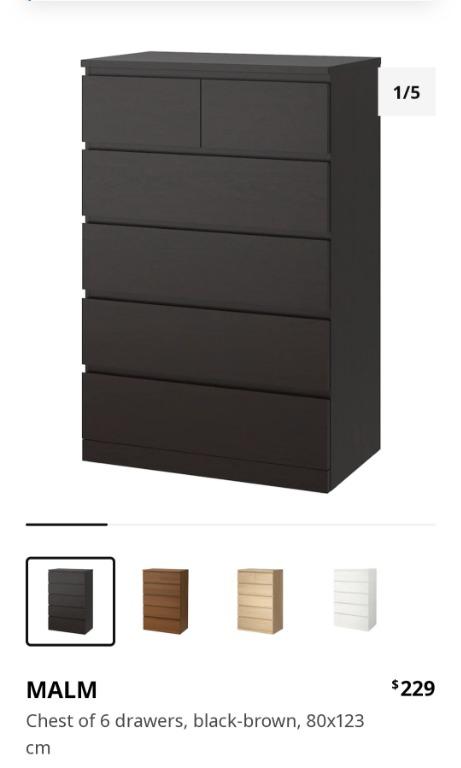 ikea malm black brown 6 drawer dresser MALM chest of 6 drawers, black-brown, 160x78 cm