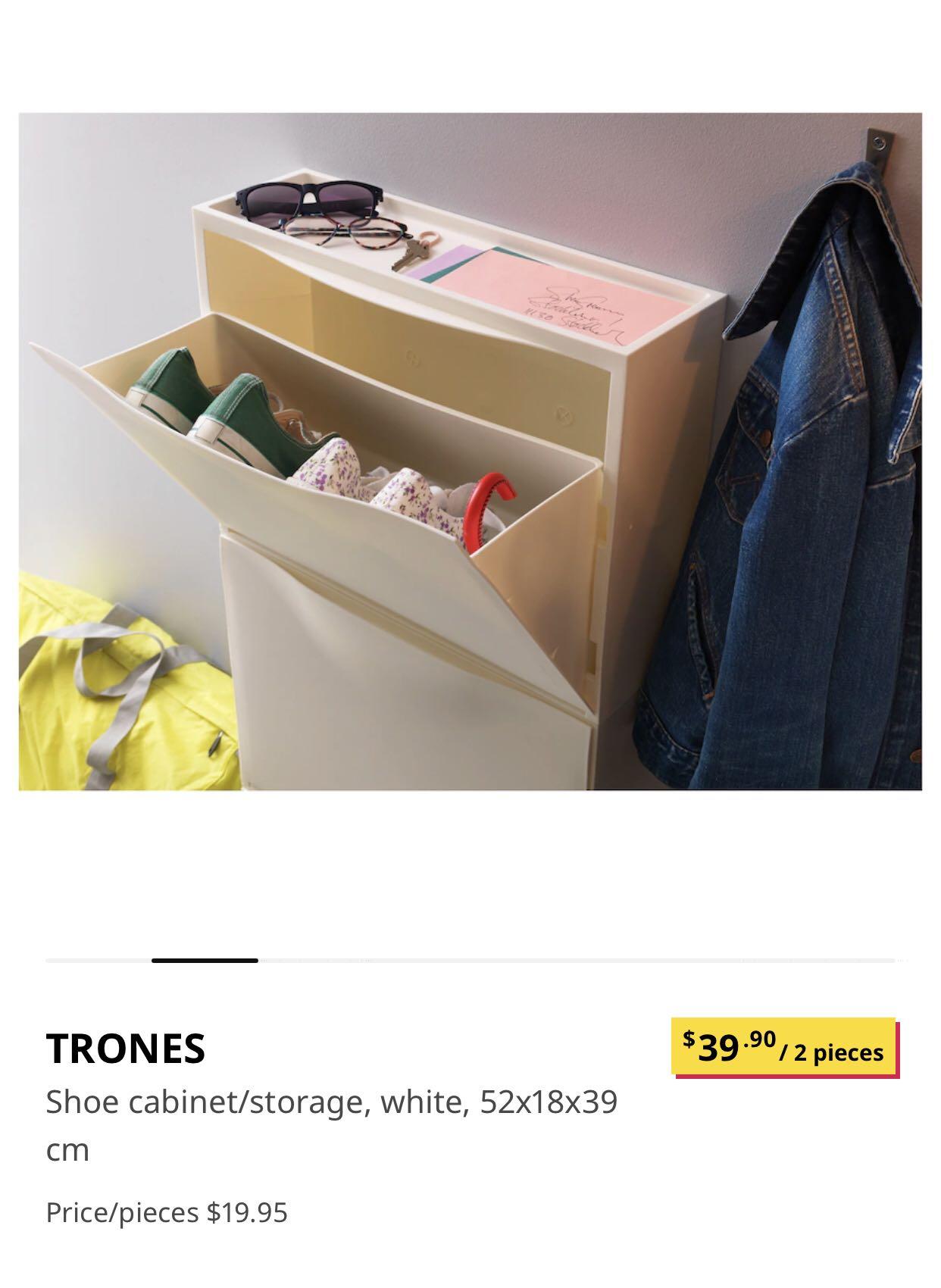 IKEA Trones Shoe Cabinets, Furniture  Home Living, Furniture, Shelves,  Cabinets  Racks on Carousell