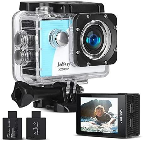 Sports Action Camera Full HD 1080p Recording Waterproof 30m deep white 