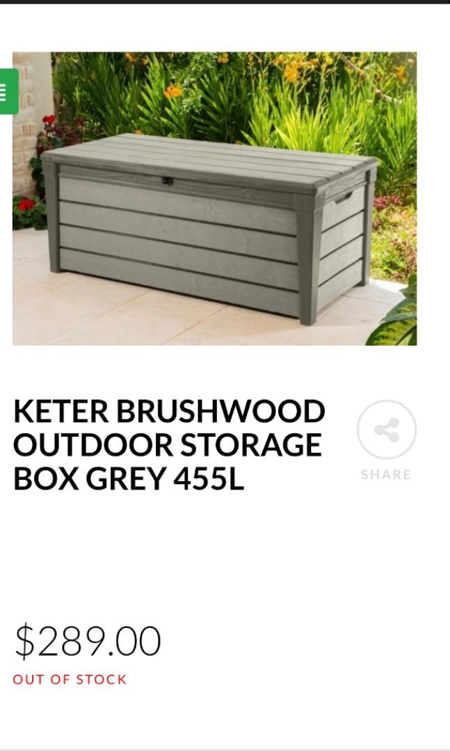 Keter Brushwood Outdoor Storage Box, Furniture & Home Living, Outdoor