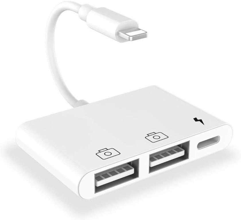 Dual USB Camera Adapter,3 in 1 Dual USB Female OTG Adapter with Fast Charging Data Sync Cable Port,Compatible with iPhone 11 Xs X 8 7,Support Card Reader,MIDI Keyboard,USB Ethernet Adapter,Hubs,Mouse Dual USB Camera Adapter,3 in 1 Dual USB Female OTG Adapter with Fast Charging Data Sync Cable Port,Compatible with iPhone 11 Xs X 8 7,Support Card Reader,MIDI Keyboard,USB Ethernet Adapter,Hubs,Mouse