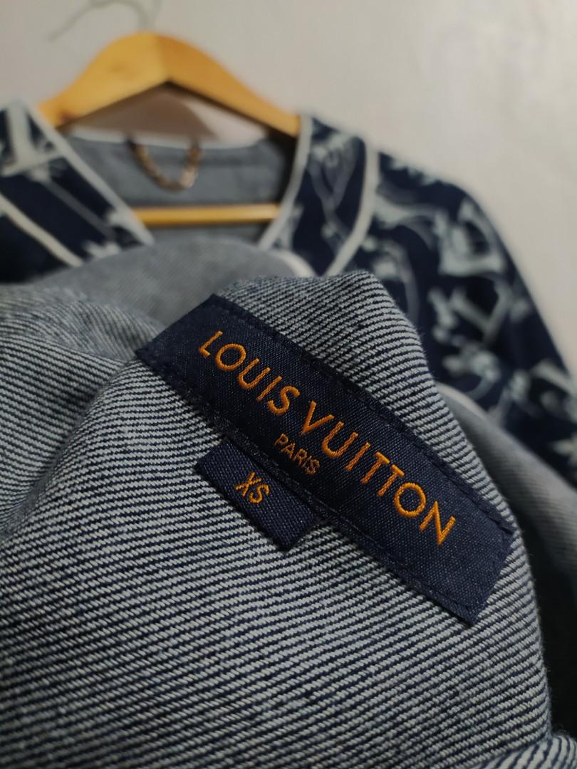 Louis Vuitton, Shirts, Lv Leaf Denim Baseball Shirt Small