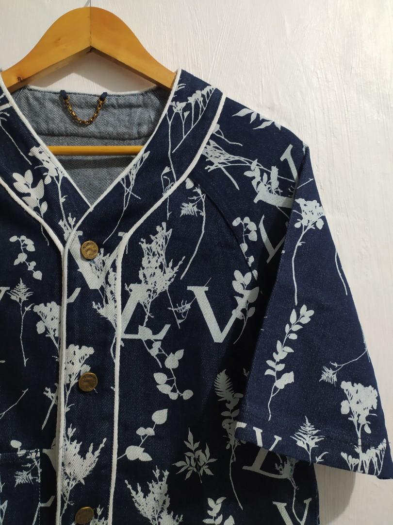 Buy Louis Vuitton 20AW LV Leaf Denim Baseball Short Sleeve Shirt