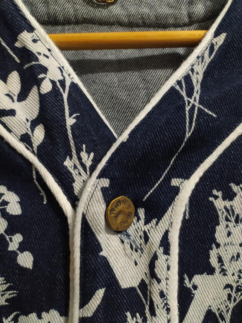 Louis Vuitton Leaf Denim Baseball Shirt, Men's Fashion, Tops