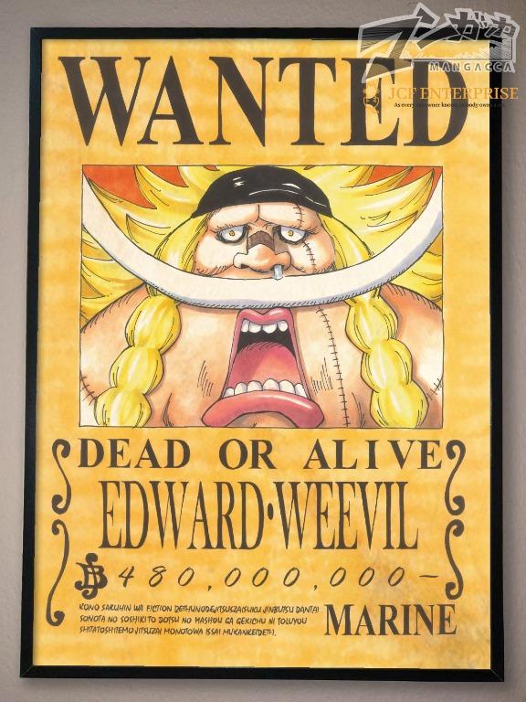 Mangacca One Piece Wanted Seven Warlords Edward Weevil Hand Drawn Gold Dust A3 Anime Printed Poster Design Craft Artwork On Carousell