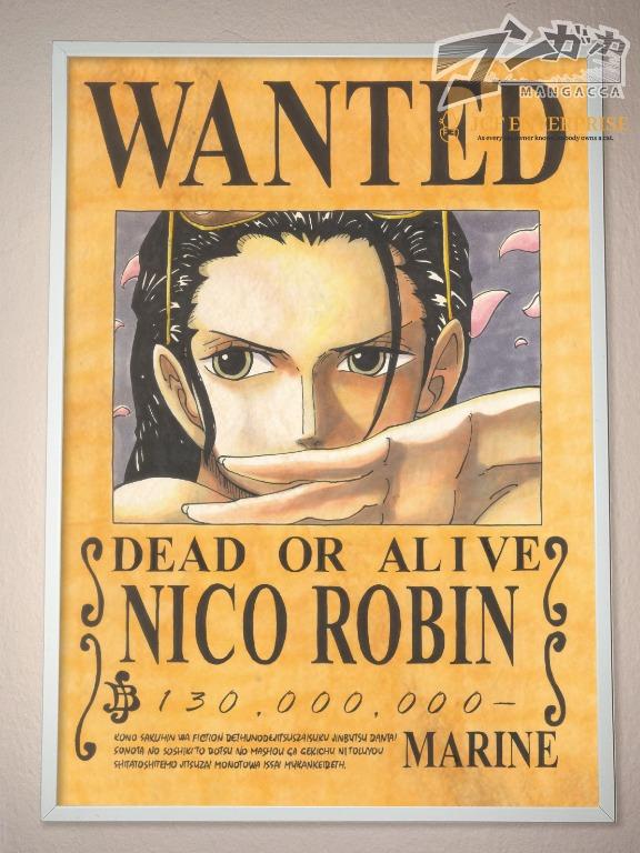 Mangacca One Piece Wanted Straw Hat Pirates Crew Nico Robin Hand Drawn Gold Dust A3 Anime Printed Poster Design Craft Artwork On Carousell