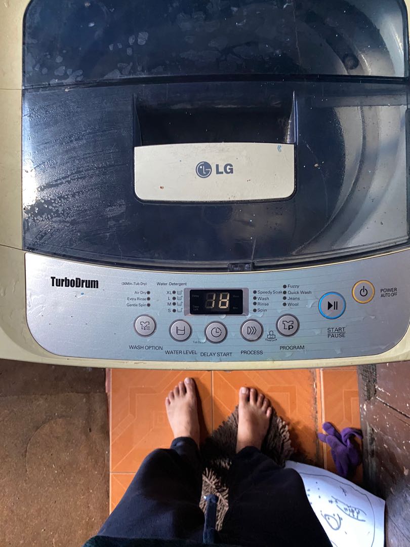 Mesin Cuci LG 7.5 kg TURBO DRUM 1 tabung bekas bagus, Elektronik