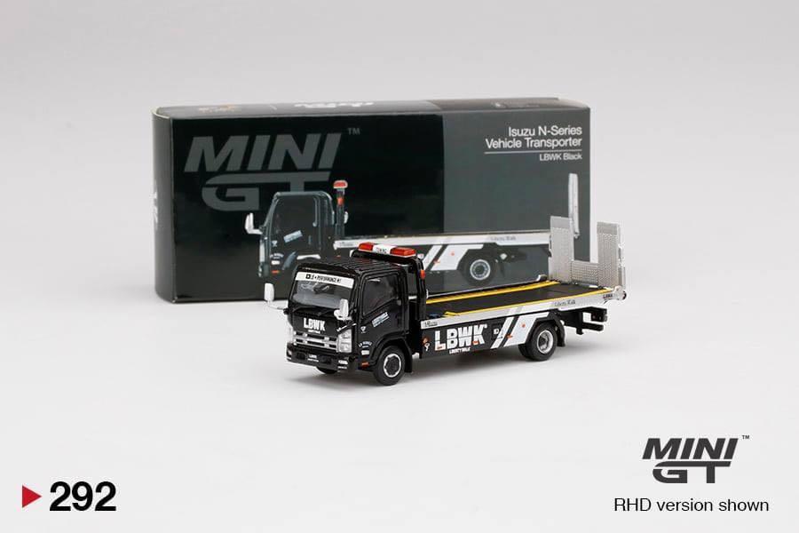 MINI GT #292 Isuzu N-Series Vehicle Transporter LBWK Black, 興趣及 