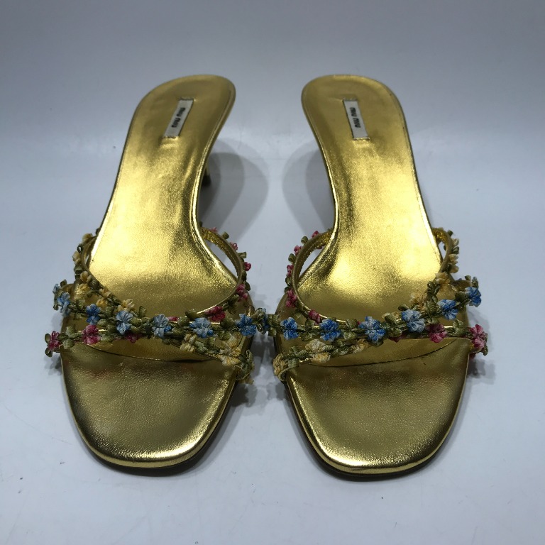 Miu miu flower sandals hotsell