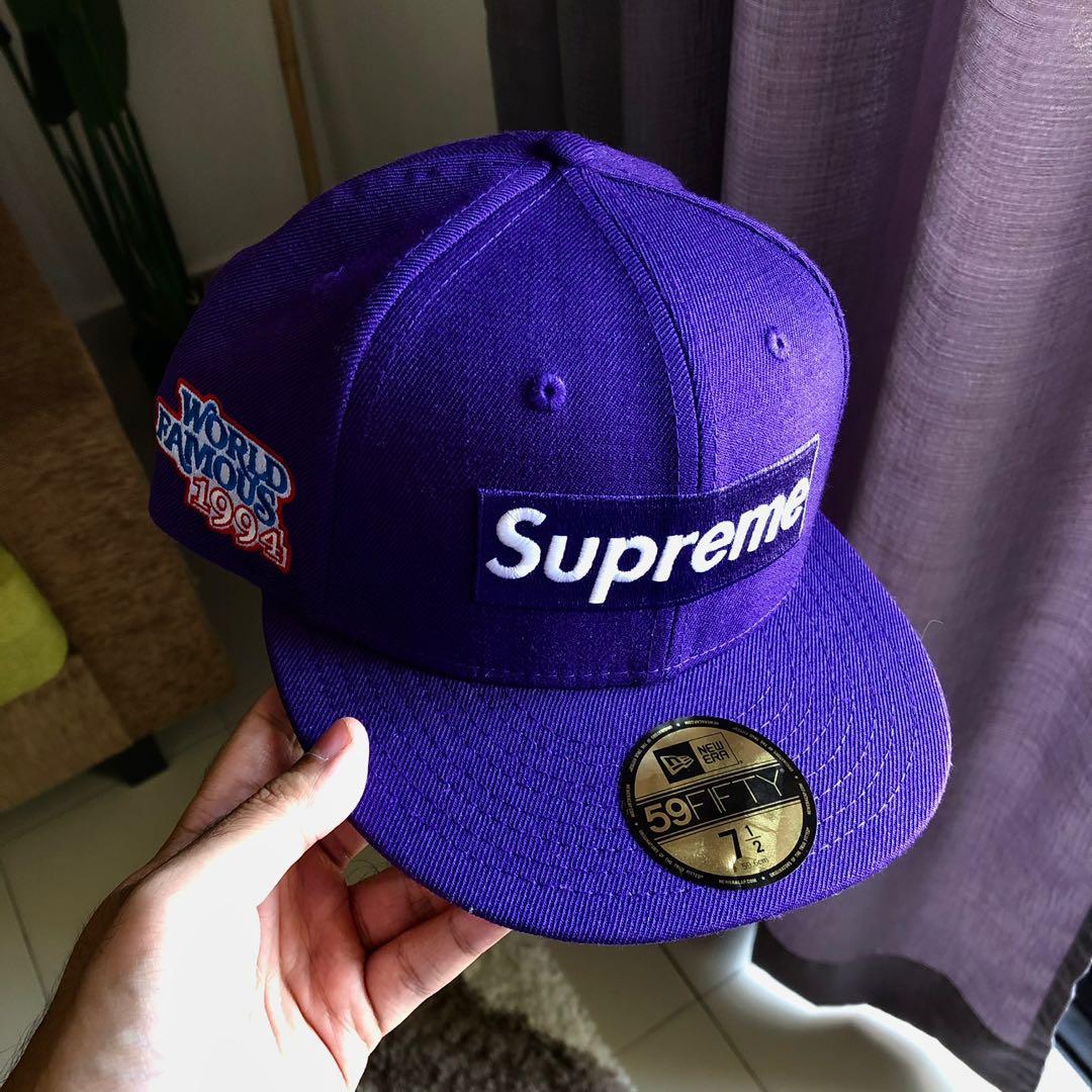 New Era Supreme World Famous Box Logo, Men's Fashion, Watches   Accessories, Cap  Hats on Carousell