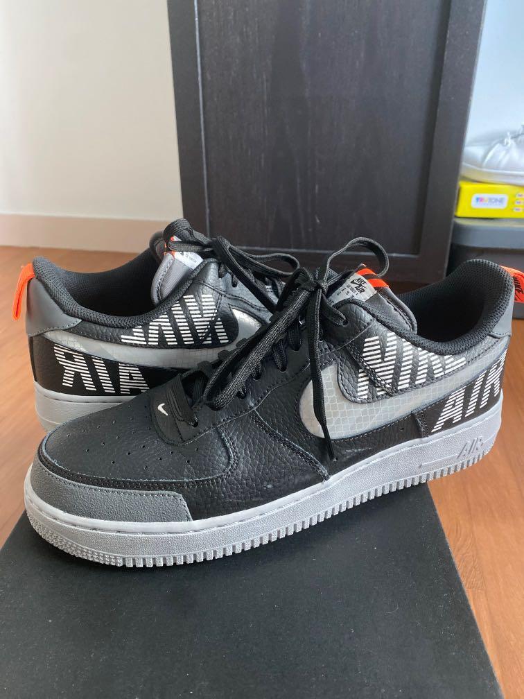 nike air force 1 under construction black reflective