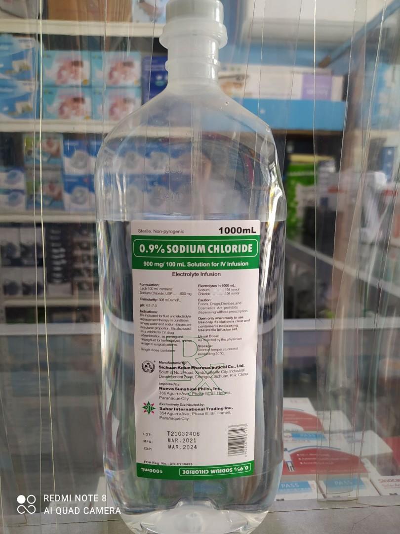 Normal Saline Solution For Iv Infusion And Irrigation Health Nutrition Medical Supplies Tools On Carousell