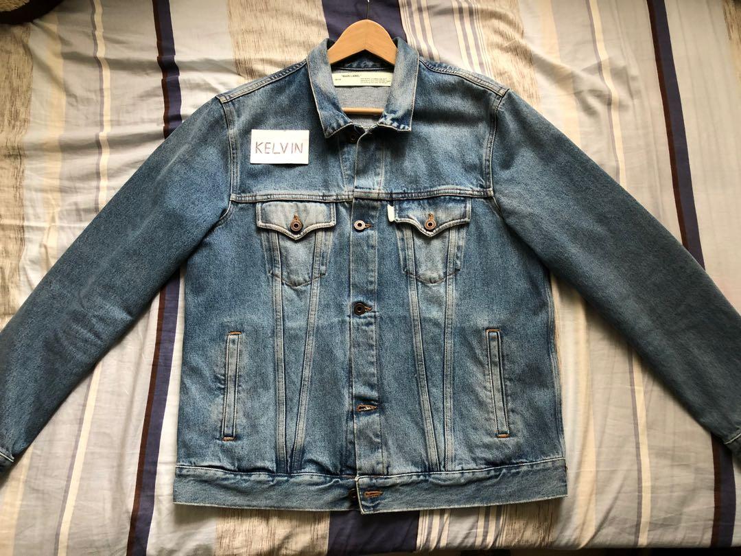 Off white sales spray denim jacket