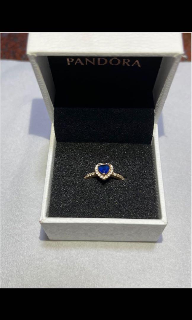 Pandora Sparkling Blue Elevated Heart Ring Women S Fashion Jewelry Organisers Rings On Carousell