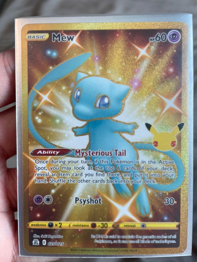 Pokemon TCG 25th Anniversary Celebrations Mew Secret Rare Gold Card,  Hobbies & Toys, Toys & Games on Carousell