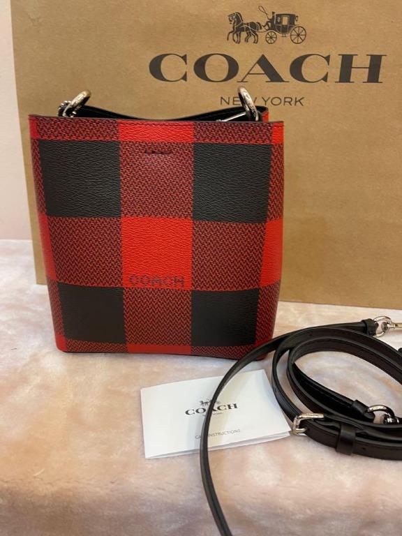 READY STOCK Coach Original C7267 7267 Sling Bag Mini Town Bucket Bag With Buffalo  Plaid Print, Women's Fashion, Bags & Wallets, Purses & Pouches on Carousell