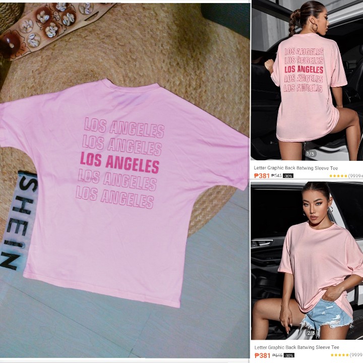 shein los angeles oversized, Women's Fashion, Tops, Shirts on Carousell