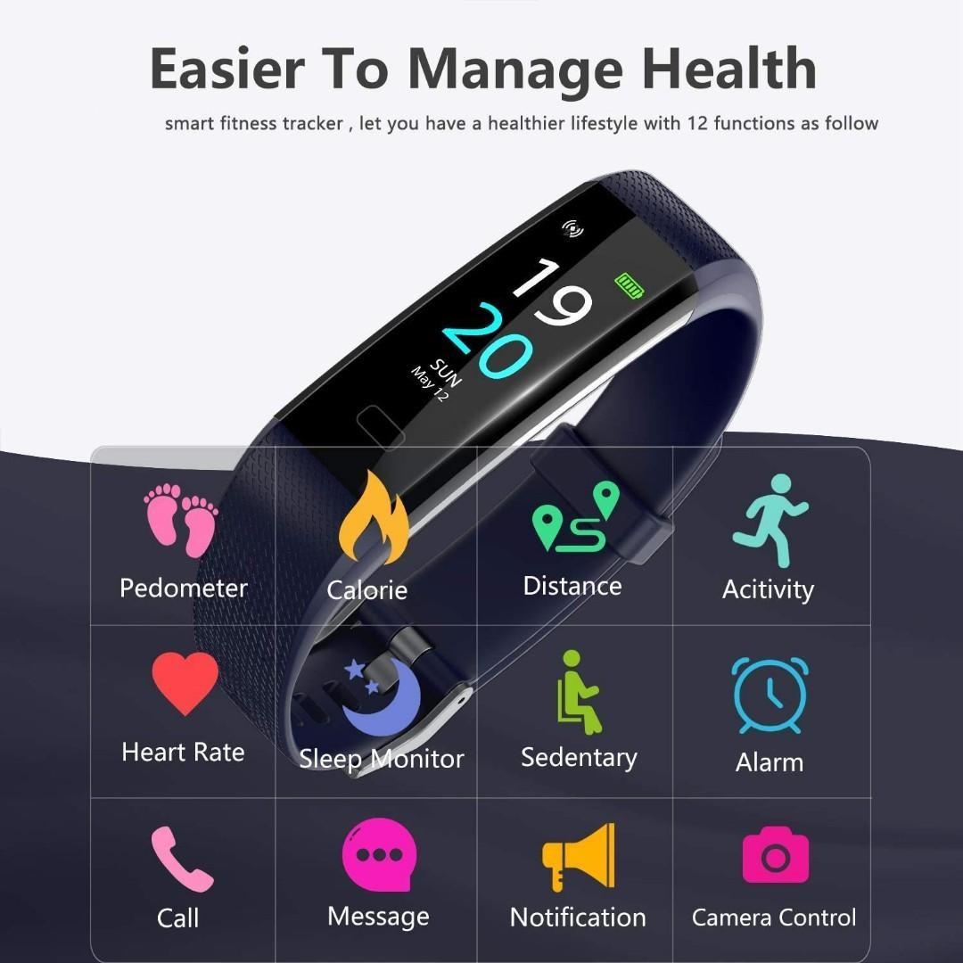 Showyoo Anc Fitness Trackers with Heart Rate Monitor Waterproof IP68 Calorie Counter Pedometer Activity Tracker Watch Step Counter Sleep Monitor Color Screen Health Exercise Watch for Kids Women Men M...