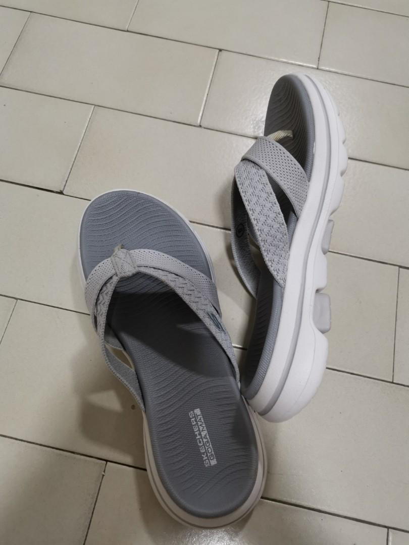 Skechers size 6 grey sandals slippers Women s Fashion Footwear