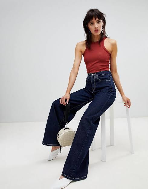 stradivarius highwaisted wide leg jeans 