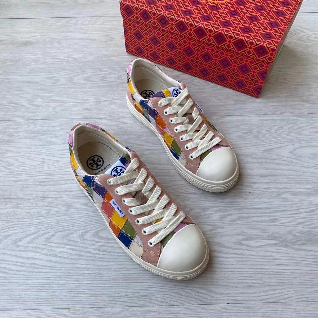 Tory Burch Classic Court Patchwork Leather Sneaker Shoes, Women's Fashion,  Footwear, Sneakers on Carousell