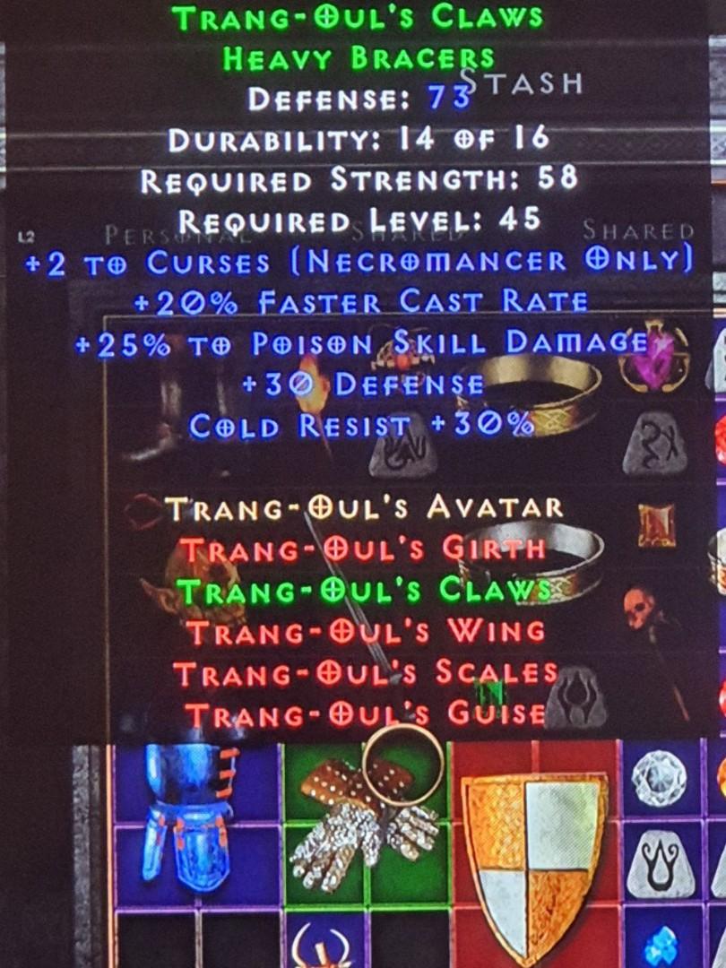 TrangOul's Claws Heavy Bracers D2R Diablo II Resurrected (Softcore