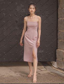YHF hot fix buckle midi in lemonade pink