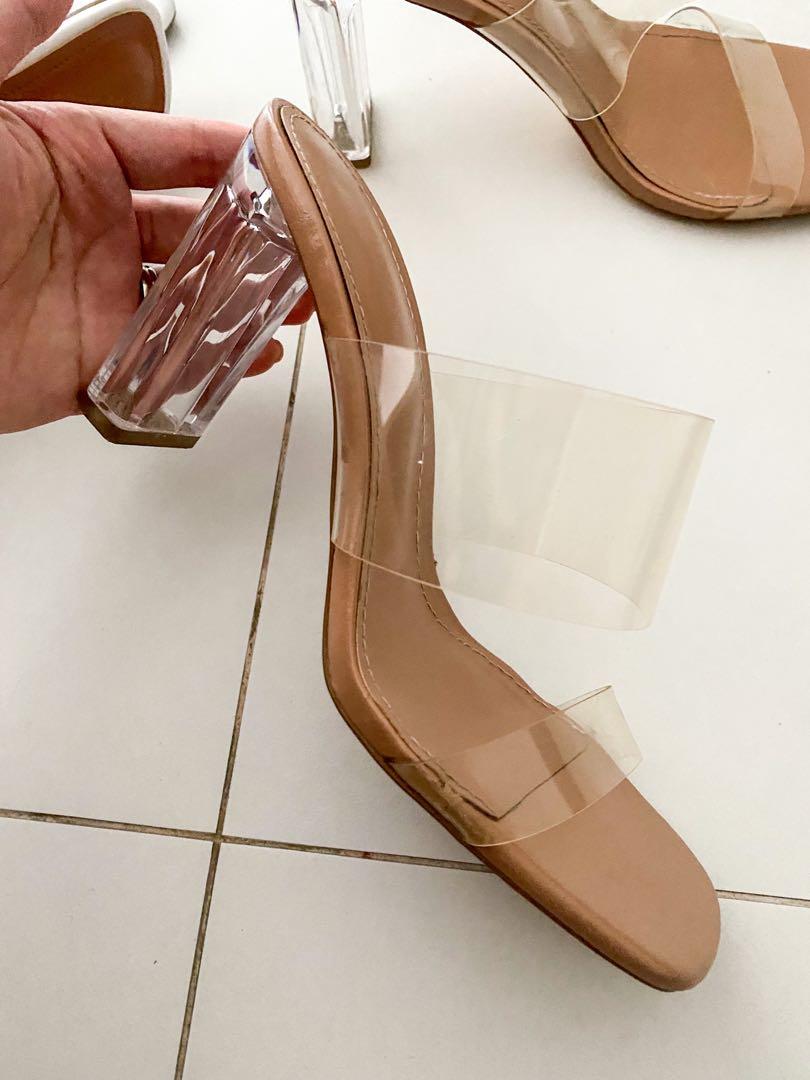 ZARA TRANSPARENT HEELS SIZE 38 like new 