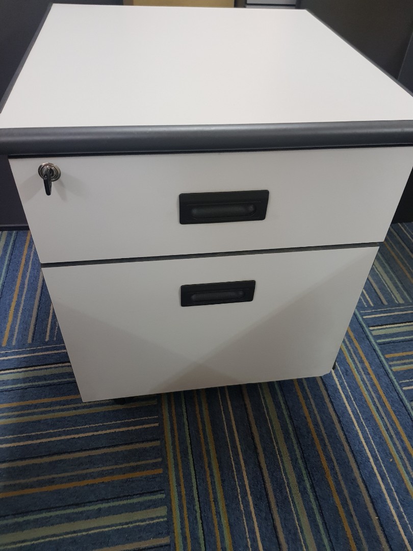 2 drawers pedestal with lock, Furniture & Home Living, Furniture