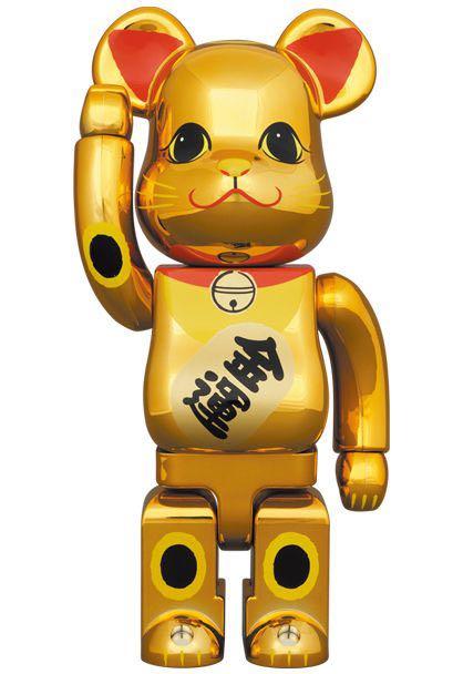 招き猫 BE@RBRICK 桃金メッキ100％ - BE@RBRICK 招き猫 ペコちゃん 桃