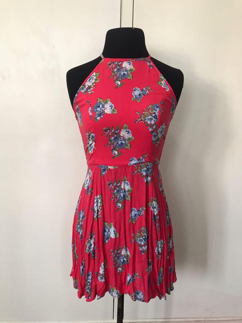 Abercrombie red store floral dress