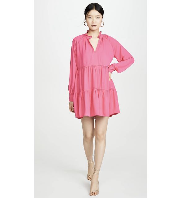 amanda uprichard saffron dress pink AMANDA UPRICHARD | Kaysee Midi Dress