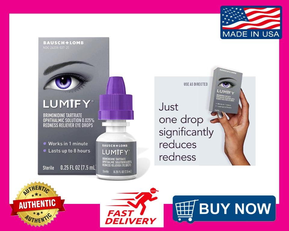 AUTHENTIC / Bausch & Lomb / LUMIFY / Redness Reliever Eye Drops 7.5ML