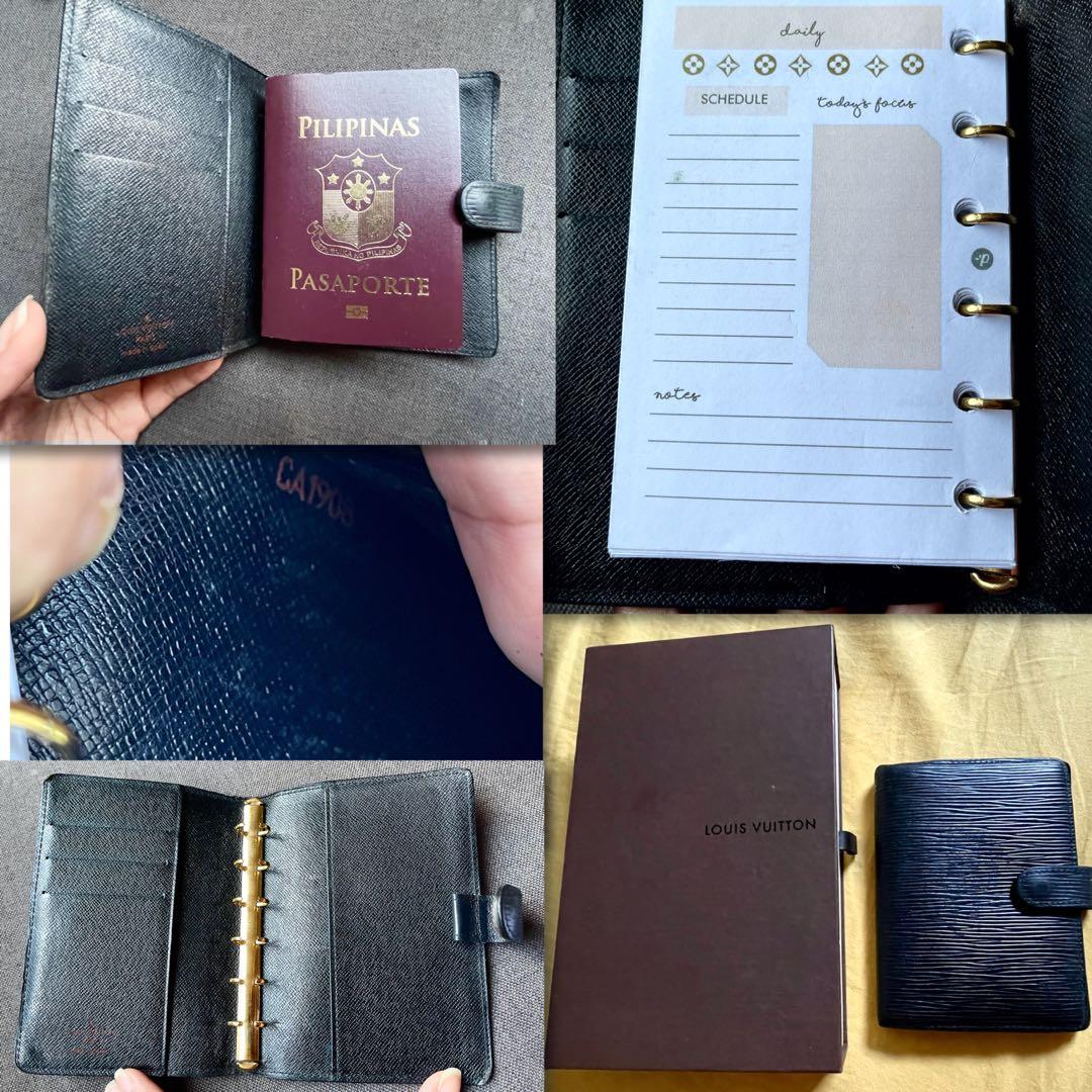 Louis Vuitton, Bags, Louis Vuitton Agenda Black Epi Leather Passport  Holder
