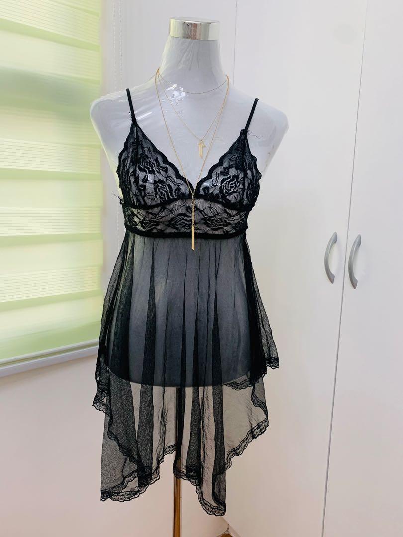 black negligee gown