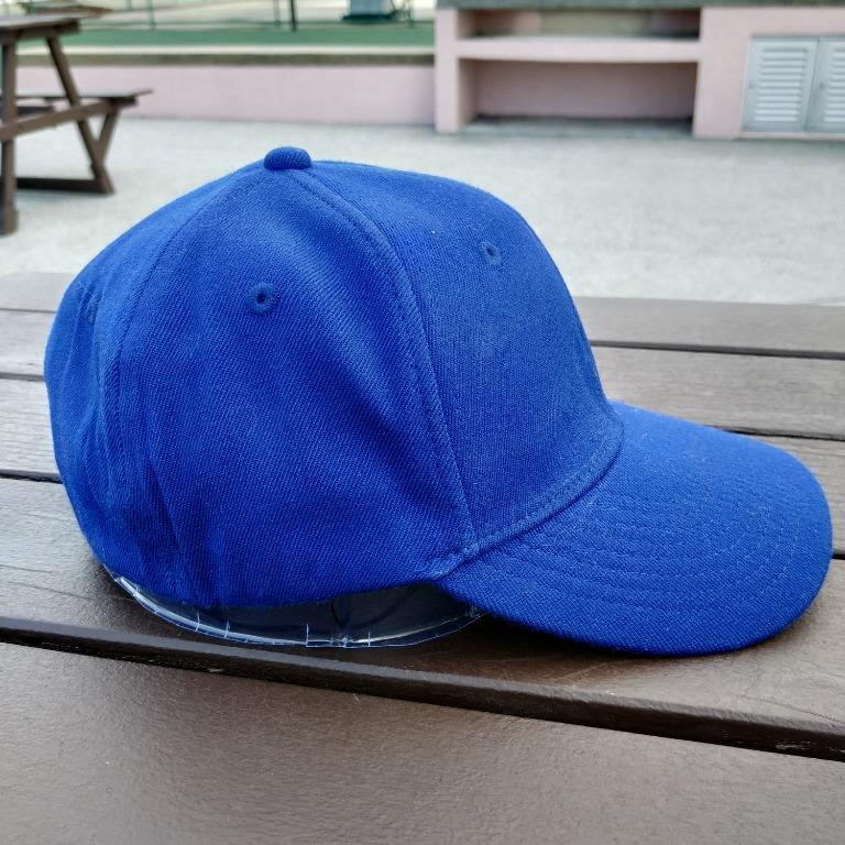 BLUE FULLCAP WOOL MATERIAL CAP TOPI HAT BIRU BASEBALL PLAIN KOSONG SPORT OUTDOOR US USA