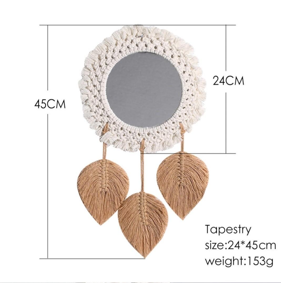 Boho Macrame Wall Mirror (Category: Mirrors) located in Manila. Submitted by venven3853 (Listing ID 1130817246, Image 3). Description: Design 1 - One color Design 2 - Two colors Comes with comb *Size- Please refer to the picture.