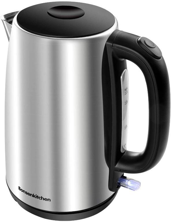 Electric tea kettle hot water stainless steel cordless sales pot fast boiler kitchen