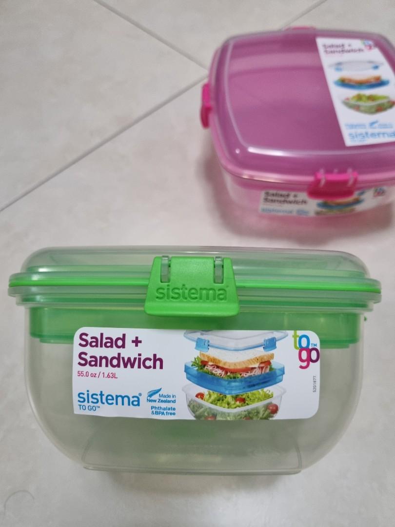 NEW Sistema Salad + Sandwich To Go 1.63L Food Storage Container Green Lunch  Box!