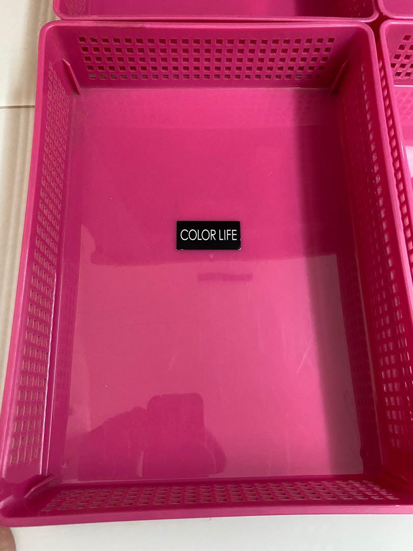 (Bundle of 4) Pink Storage Baskets from Daiso, Furniture & Home Living