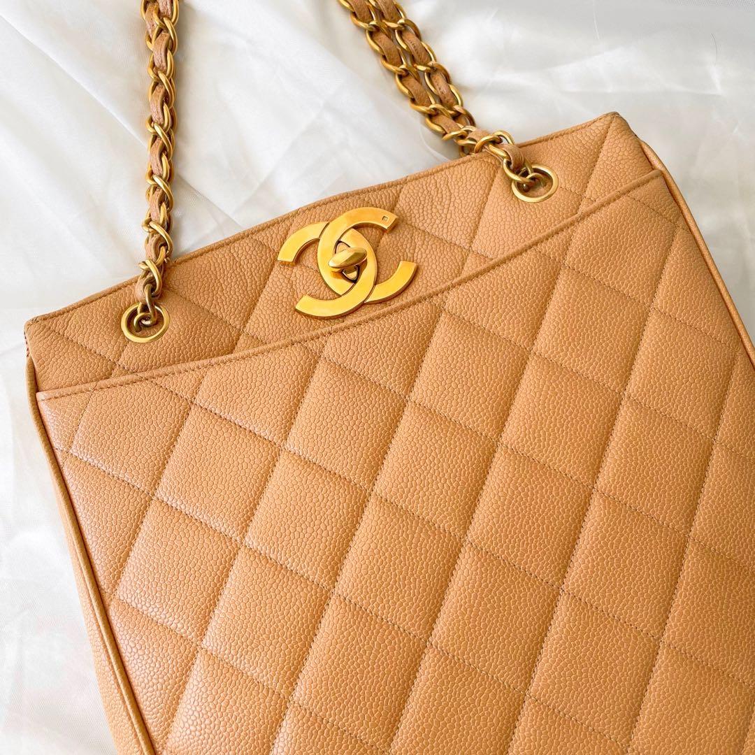 Chanel Vintage Caramel CC Tote in 24k Gold Hardware, Luxury, Bags & Wallets  on Carousell