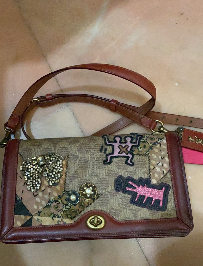 Coach riley sale with signature patchwork