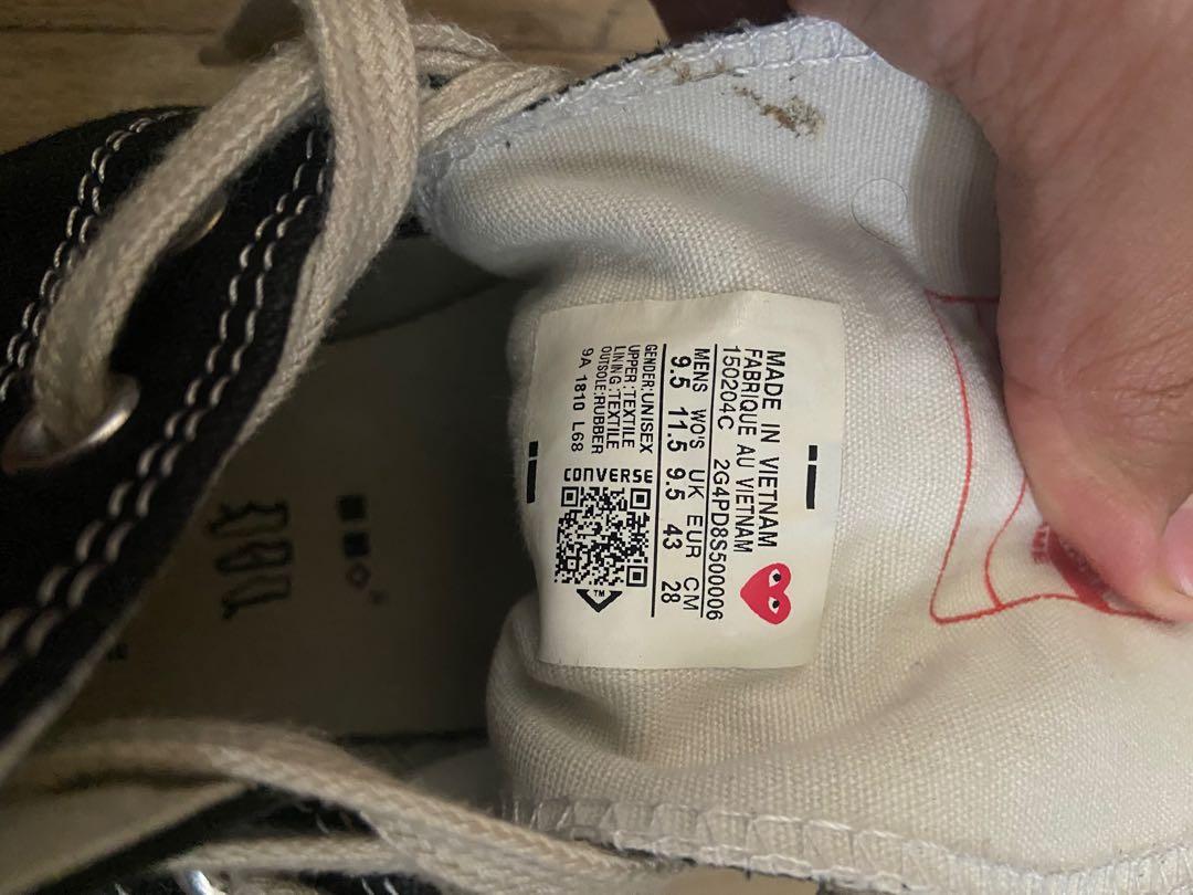 Converse 70's X CDG Play, Men's Fashion, Footwear, Sneakers on Carousell