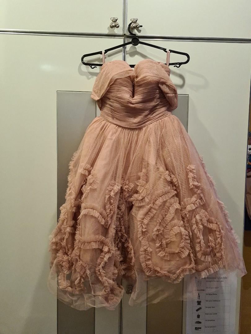 sachin and babi light blue dress Dusty Pink Woven Drape Mini Dress