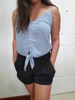 FOREVER 21 Striped Knot Top
