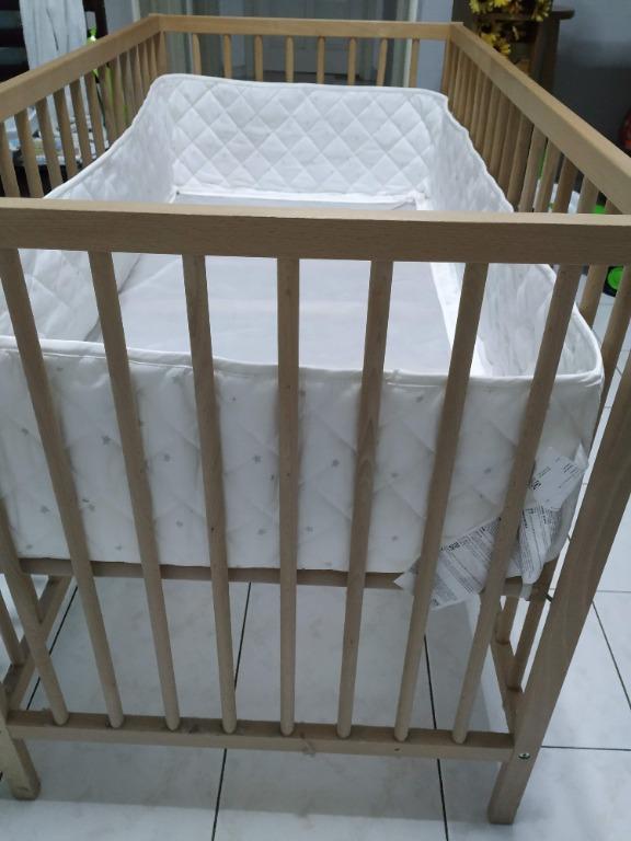 [FREE SHIPPING] IKEA Sniglar cot with bumper pad, Babies & Kids, Baby