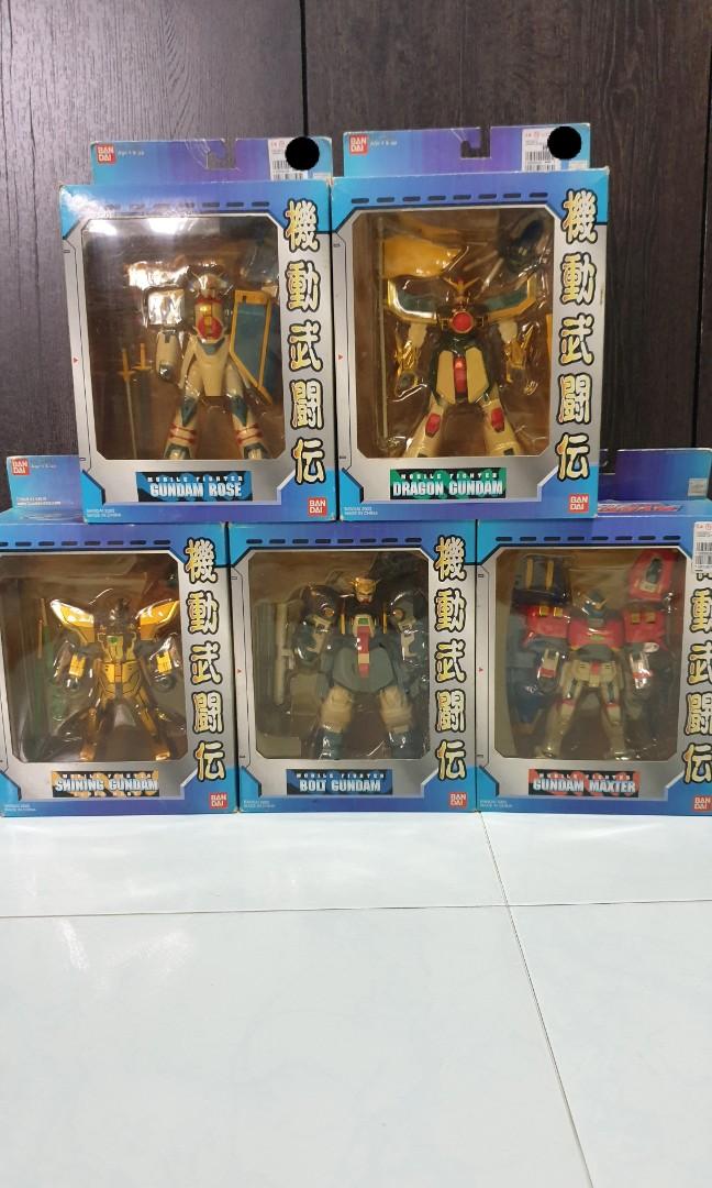 G Gundam 7.5" Mobile Fighter Action Figures Set (Category: Toys & Collectibles) located in Singapore. Submitted by whyhowwhen (Listing ID 1130718280, Image 1). Description: Vintage G Gundam 7.5" Mobile Fighter Set in good condition and no missing parts Comprise: - Gundam Rose - Dragon Gundam - Shining Gundam - Bolt Gundam - Gundam Maxter Put up for fun and for everyone's viewing. Not really to sell unless to serious collector. (Full Set Only).