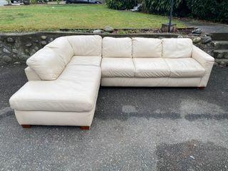 High End Natuzzi Creme Sectional - Delivery FREE