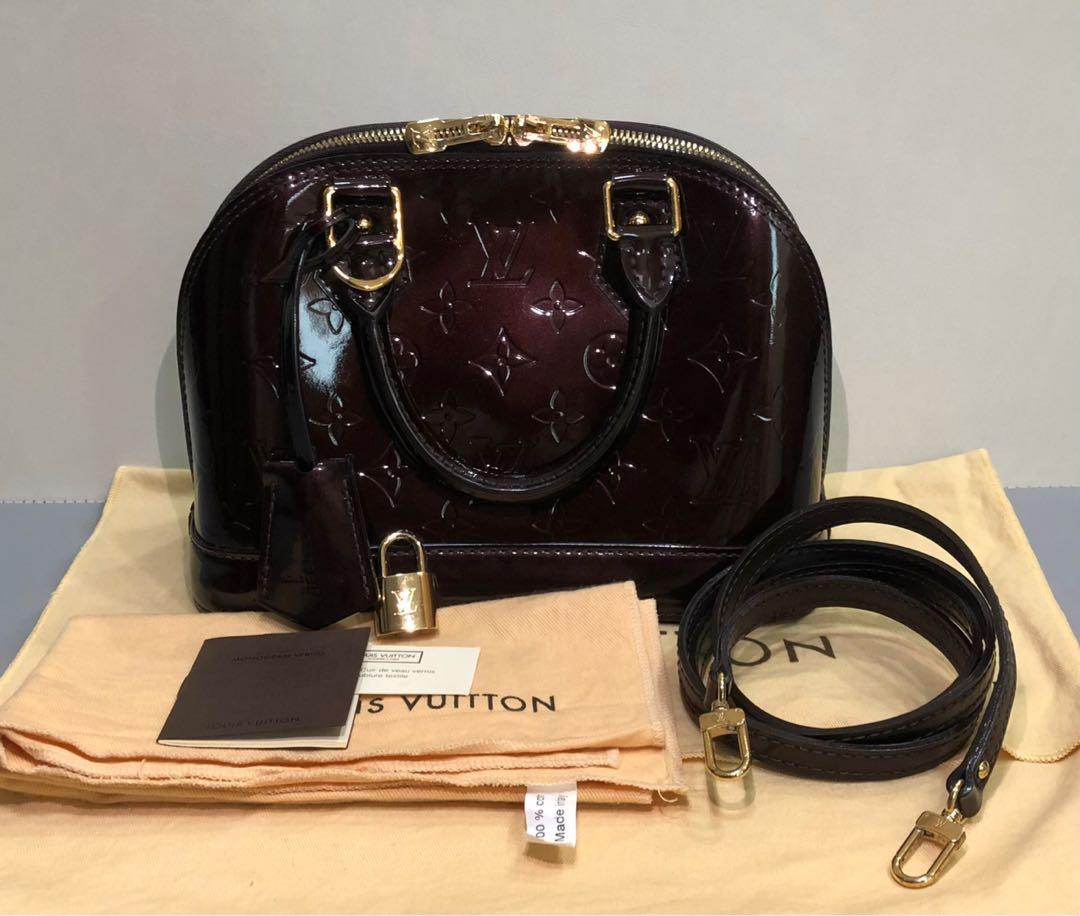 Louis Vuitton Alma BB Amaranth Monogram Vernis Bag Handbag M91678